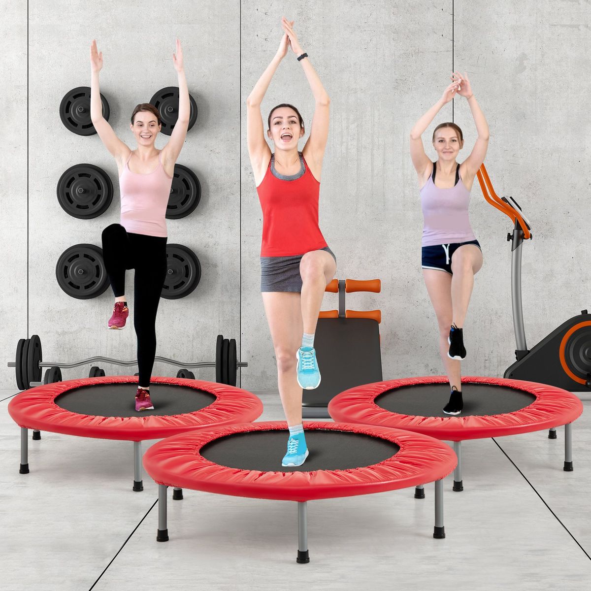 Mini-trampoline Coast - Pliable - Trampoline pour enfants jusqu'à 150 kg - rouge, Ø 97 cm