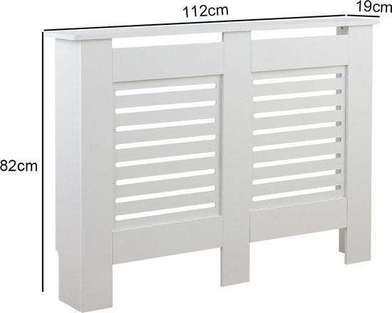 Caisson de radiateur - Enceinte de chauffage - Largeur 112 cm - Blanc