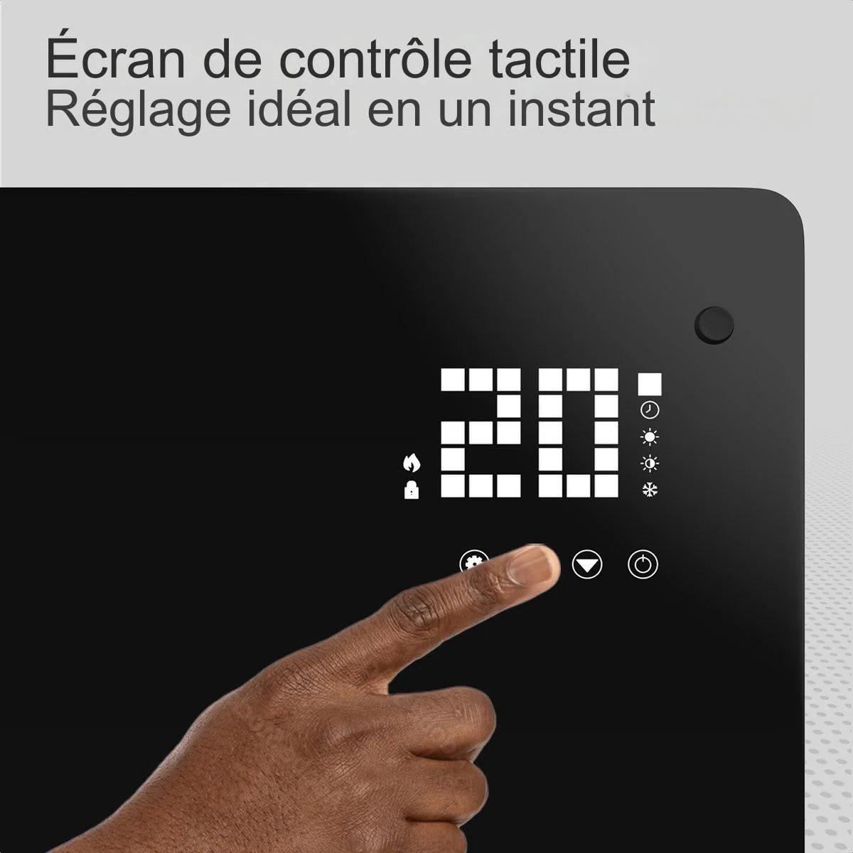 Radiateur éléctrique mobile - Auronic - Thermostat et télécommande - 2000 W - Noir