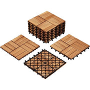 Dalles de terrasse en bois d'acacia Yaheetech – Certifiées FSC – Système d'assemblage par clic – Avec drainage
