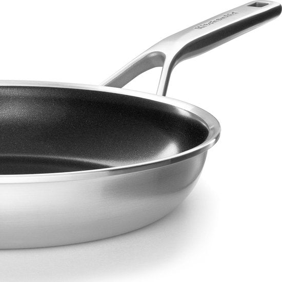 Poêle KitchenAid Multi-Ply ø 28 cm - acier inoxydable - compatible induction - antiadhésive - sans PFAS