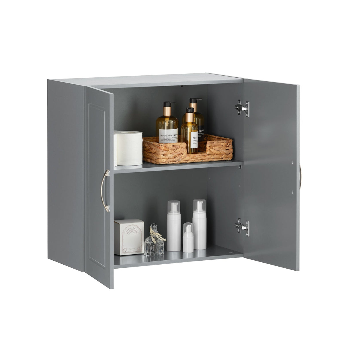 SoBuy Armoire murale 2 portes - 60x30x60 cm - Gris - Etagère réglable