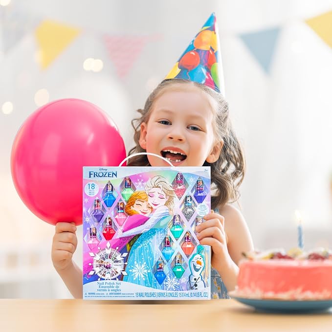 Kit de vernis à ongles Townley Girl Disney Frozen pour enfants – 15 couleurs – Peel-Off – À partir de 3 ans