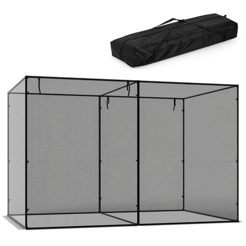 Tente pour plantes Coast - Armature métallique - Filet anti-insectes - Avec sac de transport - 310 x 200 x 200 cm - Noir