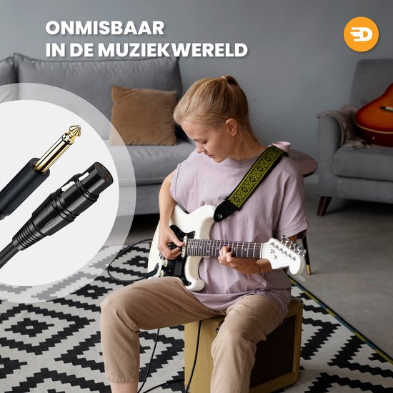 Drivv. Premium XLR Cable - XLR femelle vers jack 6,35 mm mâle - Jack stéréo - 5 mètres