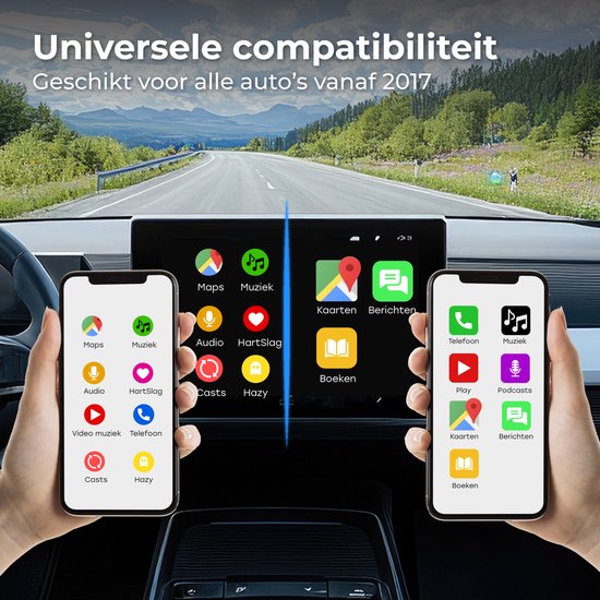 Dongle Nuvance CarPlay - Compatible avec Android Auto et CarPlay - 2 en 1 - Dongle Bluetooth - CarPlay sans fil - USB et USB-C