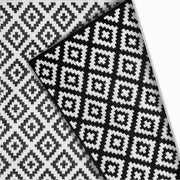 Goliving Tapis d'extérieur Summer Diamond - 183x290CM - Tapis de jardin - Tapis d'extérieur - Tapis - Tapis de jardin - Réversible - Sac de transport inclus - Noir/Blanc