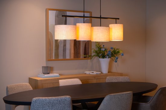 Lucide MAYA - Suspension - 4xE27 - Beige - Japandi