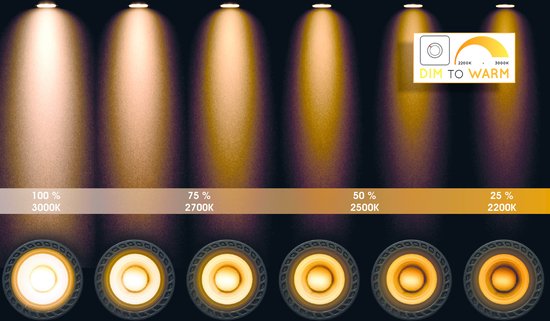 Lucide DORIAN - Plafonnier - Ø 11,7 cm - LED Dim to warm - GU10 (ES111) - 1x12W 2200K/3000K - Noir