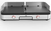 Grill de table électrique LEBENLANG  - 2400W - Pince à griller et protection anti-éclaboussures incluses - 35 x 52 x 10 cm - acier inoxydable