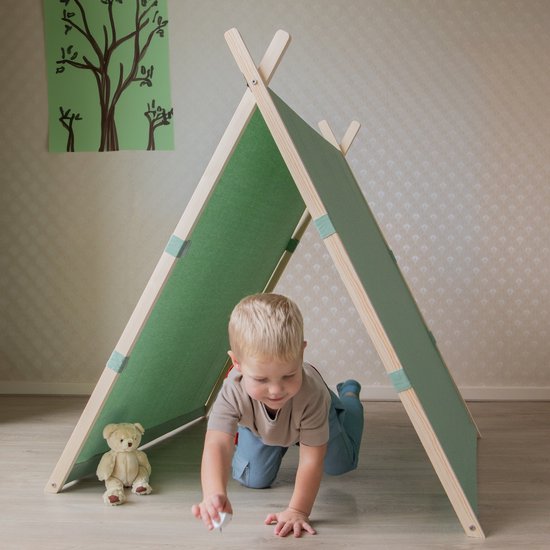 Sunny Como Play Tent Green - Tente Wigwam Tipi pour enfants - Poteaux en bois FSC - 123x106x107cm
