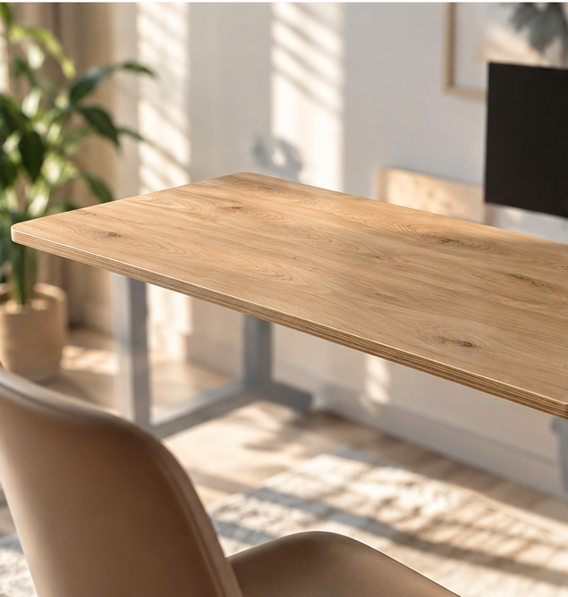 Backerz : plateau pour bureau électrique assis-debout - Plateau en mélaminé sans structure