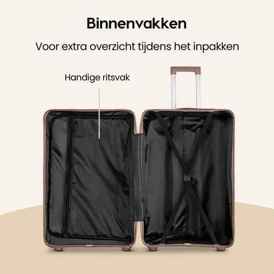 SKYCASES - Urban Adventurer Medium Travel Suitcase - 44x27x66 cm - 78 l Capacity - With Number Lock & Spinner Wheels - Ideal for Trips of 7-10 Days - Polypropylene & Champagne