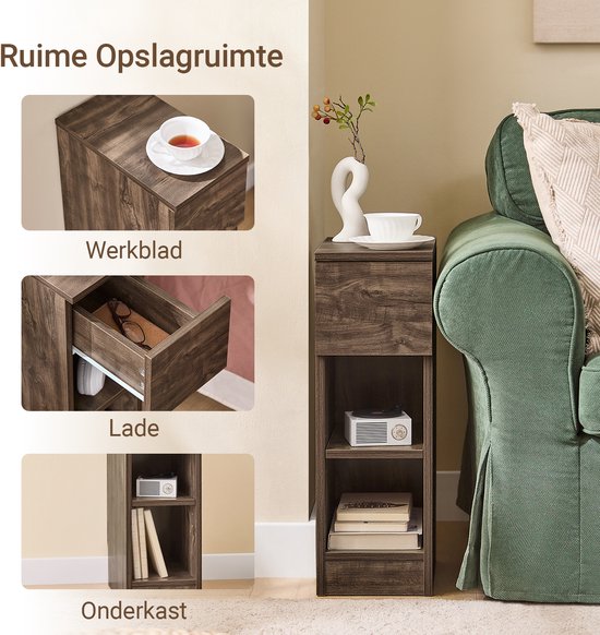 SoBuy Table de chevet, pour salon, chambre à coucher FBT111-SN