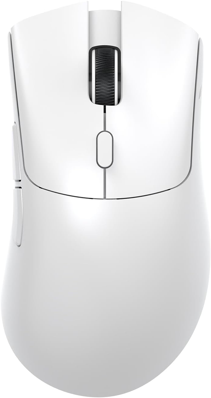 ATTACK SHARK R1 Superlight Gaming Mouse 59g - Blanc - 12.2 × 6.4 × 3.8 cm - Sans fil et filaire - Jusqu'à 18 000 DPI - 65 heures d'autonomie de la batterie
