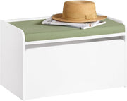 SoBuy KMB80-W Toy Box - Boîte de rangement blanche avec tiroir et roues
