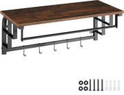 tectake - Porte-manteau mural avec étagère à chapeau Westwood - industriel foncé - 404433