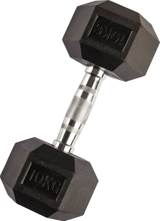 VirtuFit Hexa Dumbbell Pro - 10 kg - Hexagon Dumbbell - Durable et résistant - Entraînement musculaire - Poids - CrossFit & Fitness - Convient aux débutants et aux professionnels - Vendu à l'unité