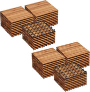 Dalles de terrasse Yaheetech en bois d'acacia avec système d'emboîtement - 27 pièces - 30 x 30 cm - 2,6 m² - Couleur bois
