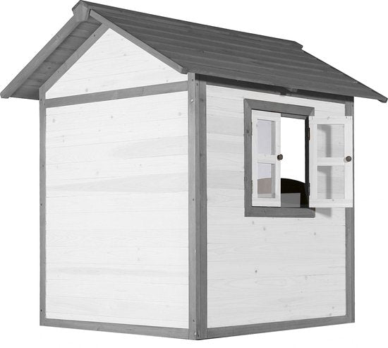 Maisonnette de jeux AXI Beach Lodge en gris/blanc - Maisonnette de jeux pour le jardin / l'extérieur - Bois certifié FSC - Maisonnette de jardin pour enfants