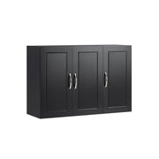 SoBuy Armoire suspendue Armoire de salle de bain noire - 90x60x30 cm - FRG231-L-SCH - Armoire murale avec deux portes et étagères réglables