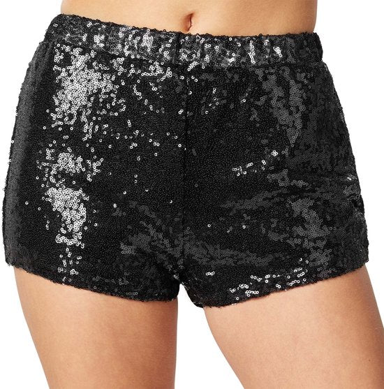 Dressforfun Short à paillettes noir XL - déguisement costume halloween déguisement fête carnaval déguisement fête - 303899