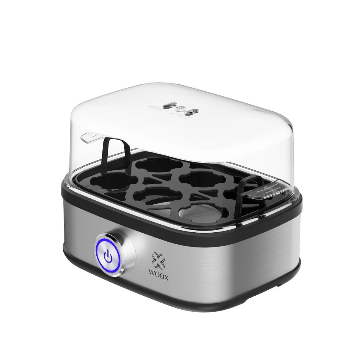 Cuiseur à œufs électrique WOOX - 6 œufs - 300 W - Arrêt automatique - Avec gobelet doseur - Acier inoxydable