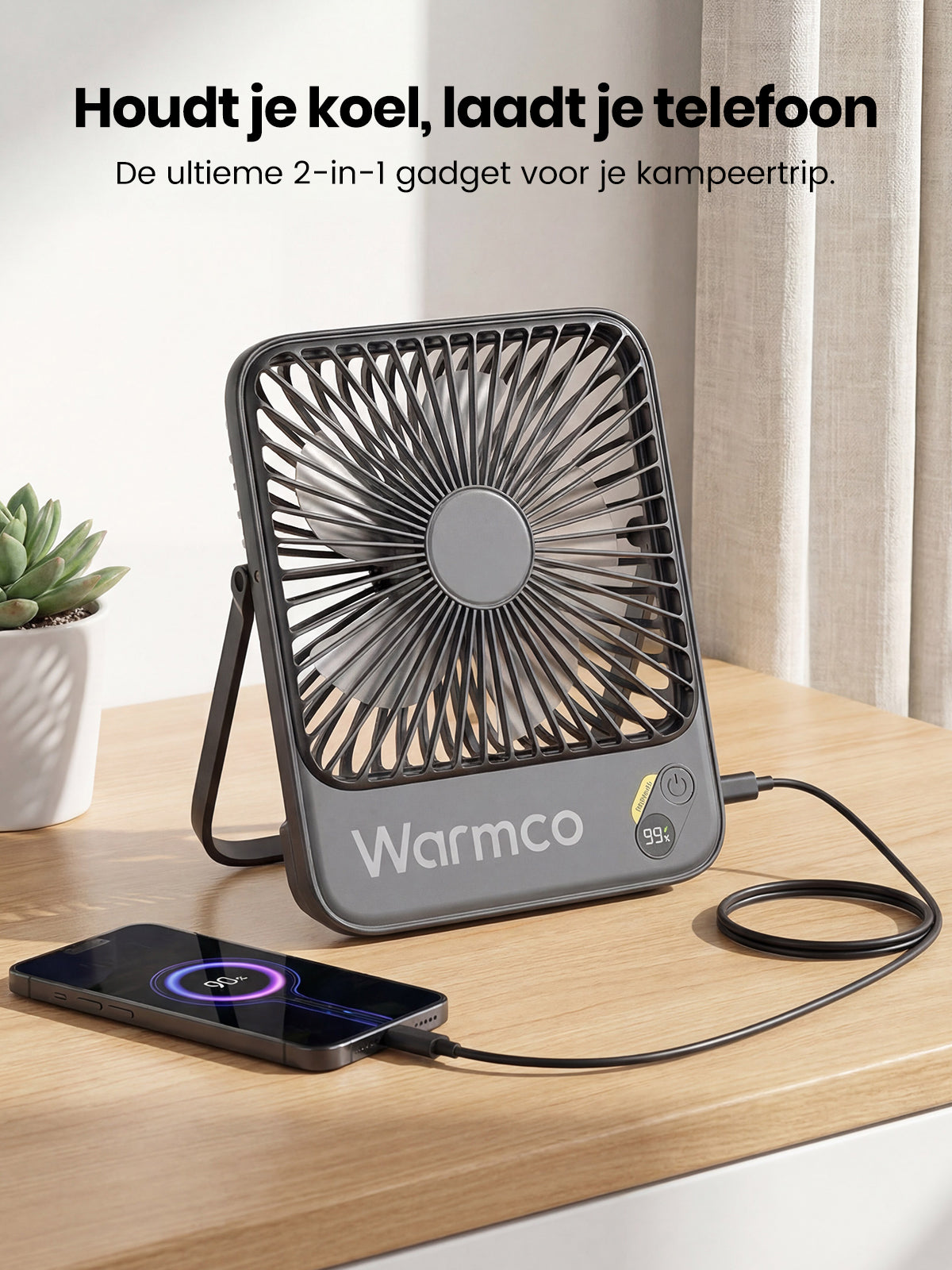 Ventilateur portable Warmco D3 - 7 pouces - 10 000 mAh