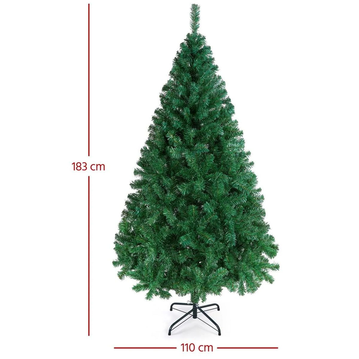 Yaheetech Sapin de Noël de table - Neige - 48 x 48 x 90 cm - 96 branches - Base en béton - Vert