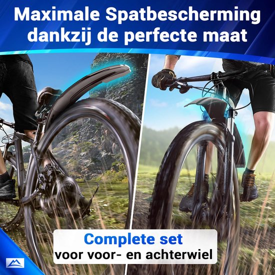 Nextcover Mudguard Set Mountain Bike Front & Rear - MTB Mudguards Tool Detachable - Suitable For 24-29 inch Bikes - Front Wheel & Acter Wheel - Front Fender & Rear Fender