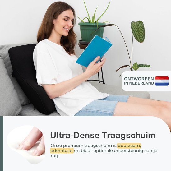 COMFYCENTRE® Support dorsal ergonomique XL pour voiture et chaise de bureau - Coussin pour le bas du dos et les épaules - Support lombaire pour voiture - Supports dorsaux - Mousse à mémoire de forme - Une meilleure assise