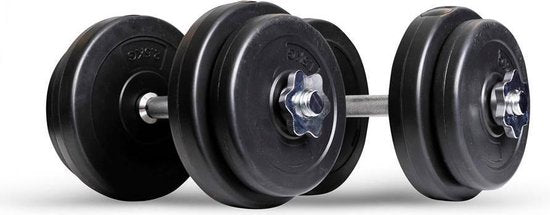 Matchu Sports - Jeu d'haltères - Haltères réglables - Jeu d'haltères - Poids - 2 x 10 kg - Lot de 2 pièces - Noir