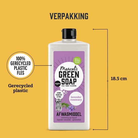 Liquide vaisselle Marcel's Green Soap - Lavande et romarin - 6 x 500 ml