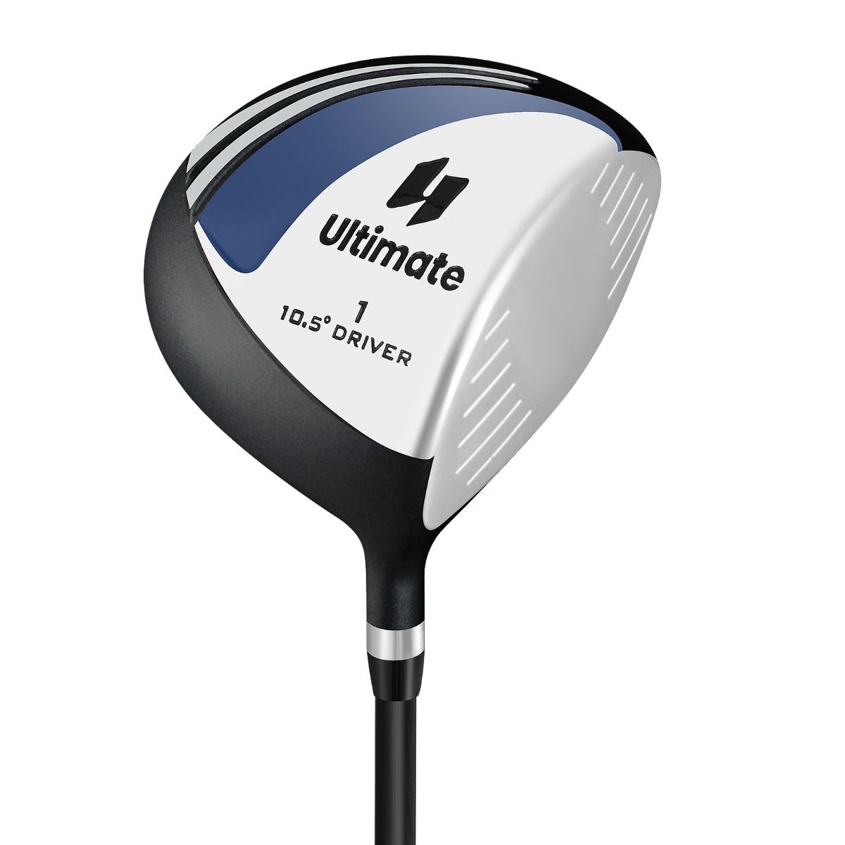 Driver de golf Coast pour homme - Tête de club de 460 cm³ - Manche en graphite - Noir et argent