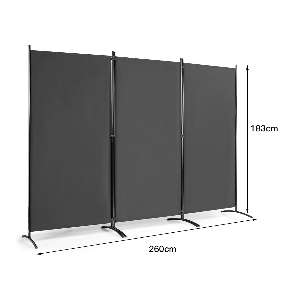 Coast 3 panneaux de protection en tissu pliable divisible 260 x 183 cm gris