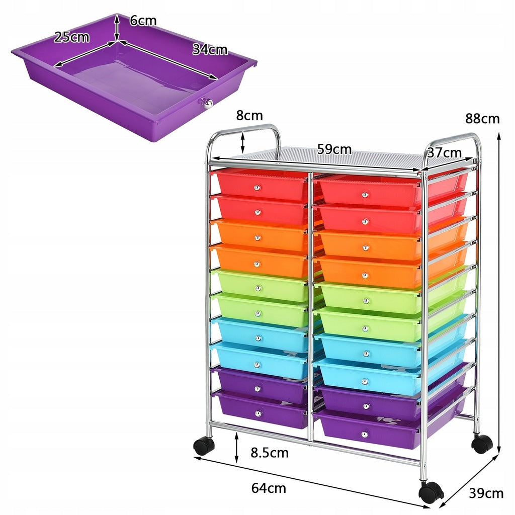 Coast Organizer - 20 tiroirs - 4 roulettes - 88 x 64 x 39cm
