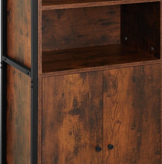 tectake - Armoire murale Doncaster 60x38x125cm - brun foncé industriel