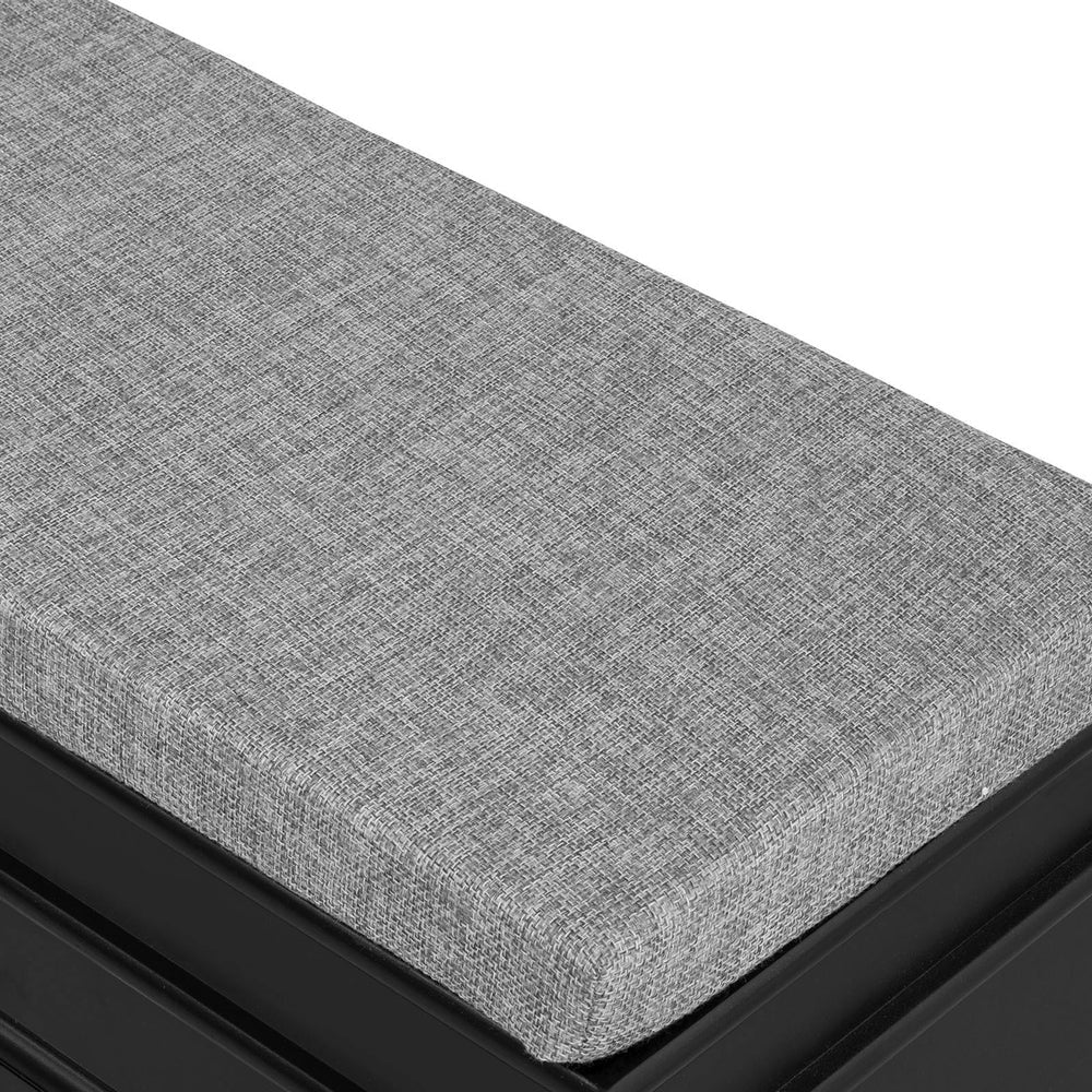 SoBuy FSR64-SCH Meuble de rangement pour chaussures 2 abattants avec coussin - Noir