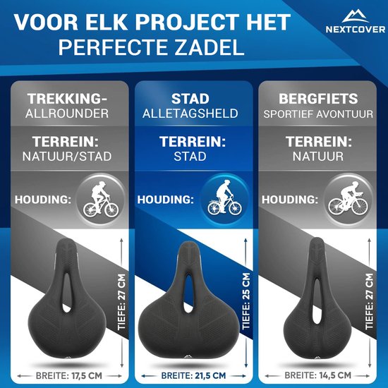 NEXTCOVER® Bike Saddle City with Memory Foam 3.0 - L'original - selle de vélo ergonomique pour femmes ou hommes avec mousse à mémoire 3.0 pour un confort de conduite maximal - Selle de vélo confortablement souple