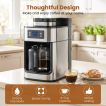 Cafetière Northix avec moulin à grains - 8 tasses - 1 L - Minuterie - Noir/Argent
