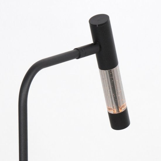 Lampe de table Alisio 4593ZW noire avec verre soufflé à la main, intensité réglable, hauteur 47 cm, luminaire design Steinhauer