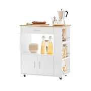 SoBuy Chariot de cuisine avec 1 tiroir, 2 portes et 3 étagères de rangement - Max. 75KG - 75 x 46 x 83 cm - Blanc