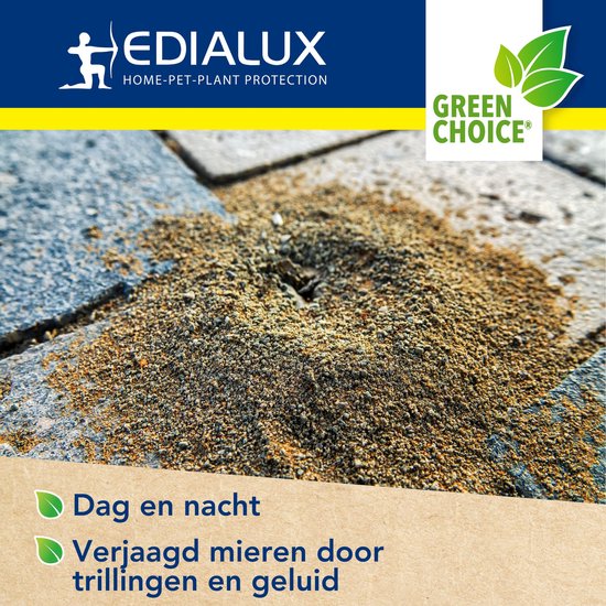 Edialux Sonic Defend Mieren Solar, répulsif anti-fourmis à énergie solaire, protège votre jardin contre les fourmis grâce à des vibrations et des signaux sonores ; sans danger pour les animaux domestiques et les organismes vivant sous terre ; surface maxi