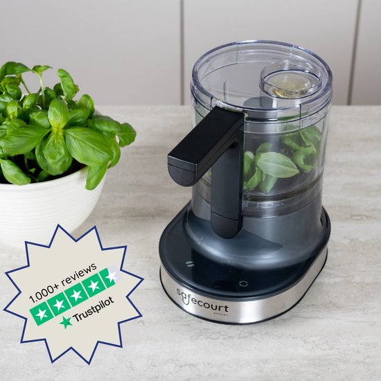 Safecourt Kitchen Chopper - Hachoir alimentaire - Lames flottantes - Broyeur à glace - 700ml - Noir/RSF
