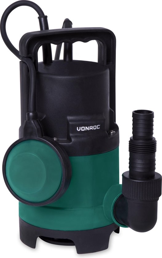 VONROC Pompe submersible/pompe à eau 400W - 8000l/h - Pour eau propre et sale - Avec flotteur