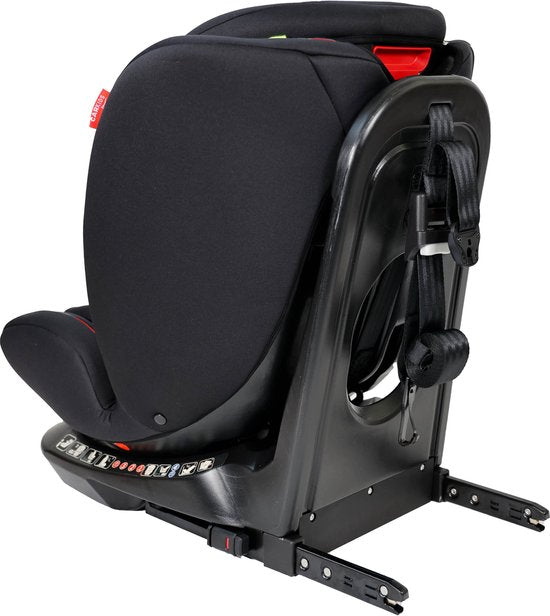 Siège auto Carkids i-Size Darcy - Conforme à la norme i-Size R-129 - Rotation à 360° - Pour les enfants mesurant entre 40 et 150 cm - Fixation Isofix et Top Tether - Appuie-tête et dossier réglables – Noir/Rouge