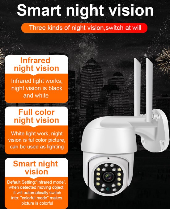Fuegobird Y17 Smart Waterproof IP66 IP camera - outdoor - rotate and tilt - Support 2.4G/5G WIFI - 3MP - PTZ IP Camera