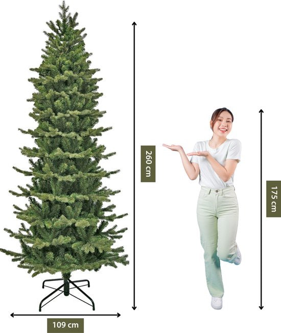 Arbre de Noël artificiel Triumph Tree Sherwood, modèle étroit - Arbre de Noël artificiel H 260 x Ø 109 cm - Vert