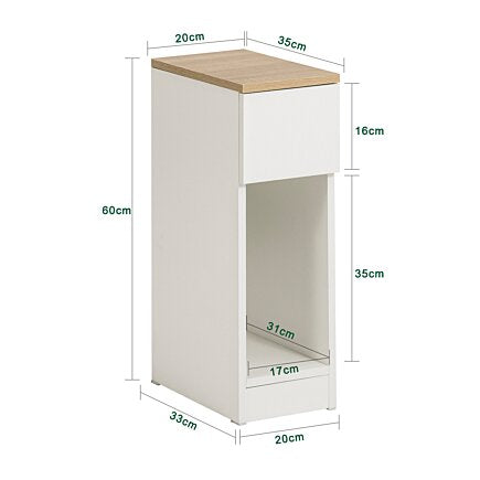 Tables de chevet SoBuy, Buffets, 1 tiroir coulissant, 20 x 35 x 60 cm, Blanc
