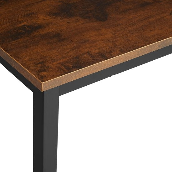 tectake® – bureau hoekbureau bureautafel kantoorbureau - 140 cm – industrieel – donkerbruin